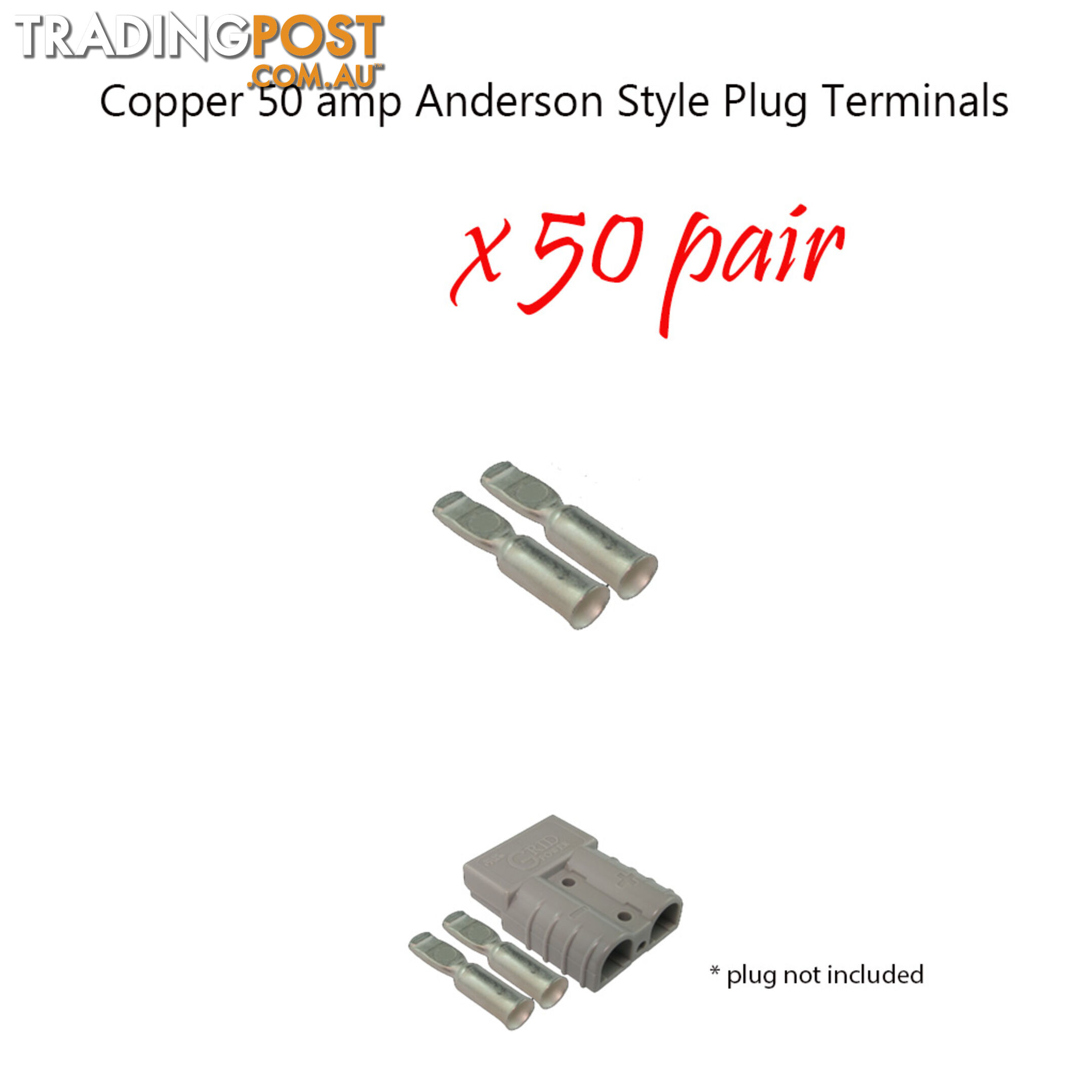 100 x 50 amp Anderson Plug Copper Terminals SKU - 10124