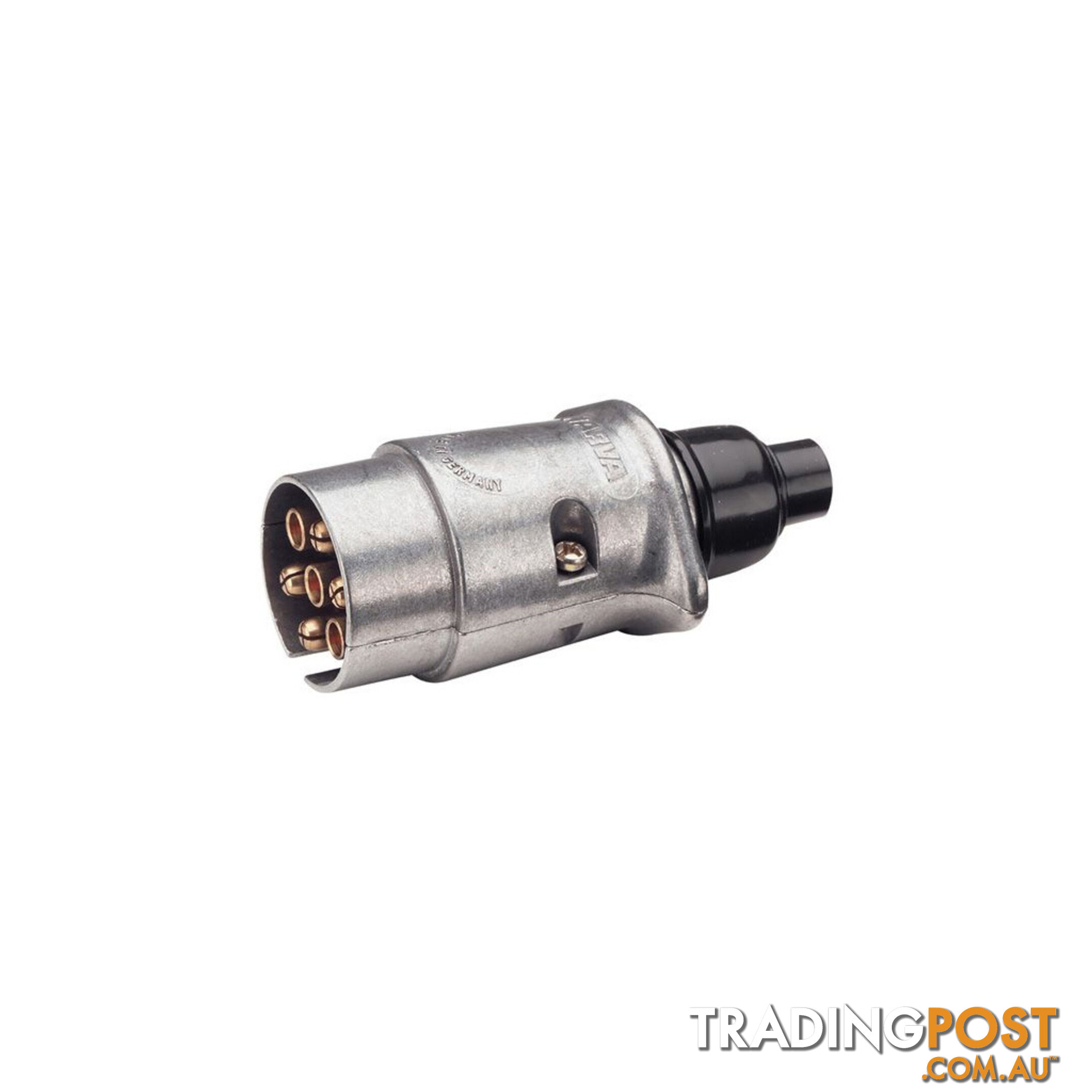 Narva 7 Pin Large Round Metal Trailer Plug Rating/pole 30A @12V SKU - 82161BL, 82161/25