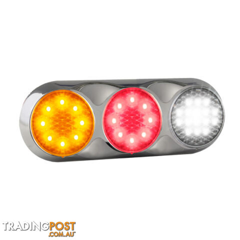 LED Stop Tail Indicator Reverse Light Chrome Back