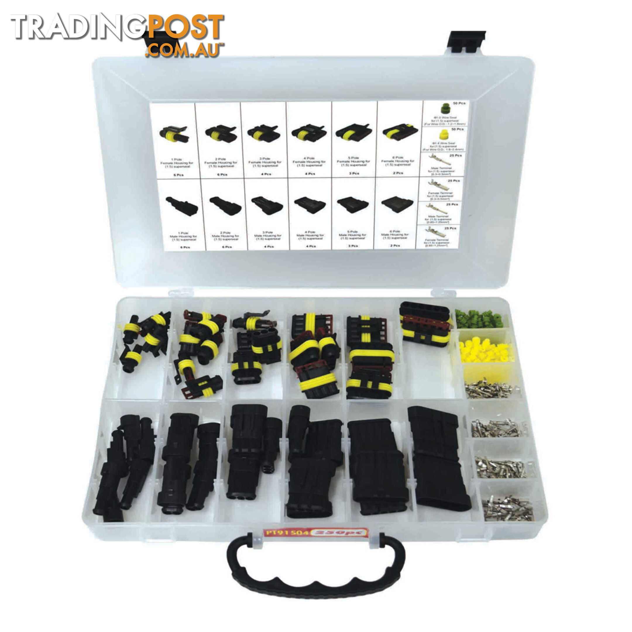 Superseal Electrical Wire Connector Assortment 250pc Set SKU - PT91504