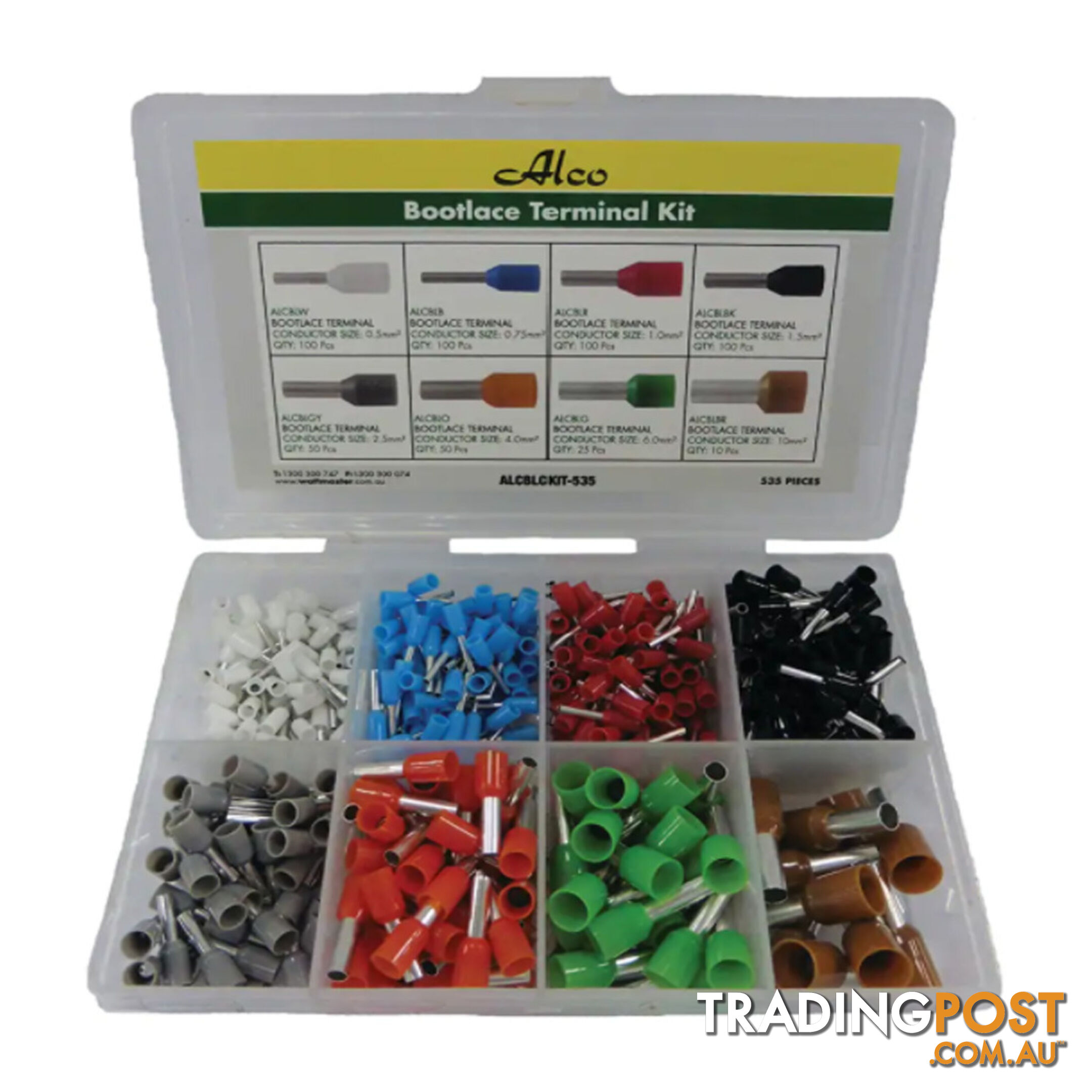 Bootlace Terminal Kit 535pc Pre-Insulated 0.5mm2  - 10mm2 SKU - ALCBLCKIT-535