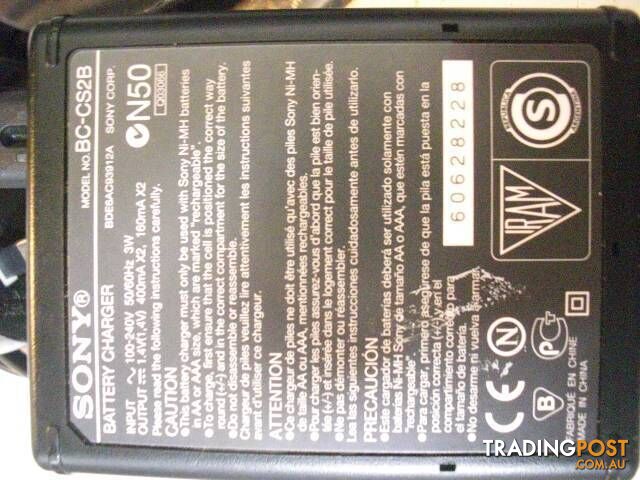 Original SONY Cyber-shot BC-CS2A BC-CS2B CHARGERPICKUP OR POSTAGE - photo 4 of 5