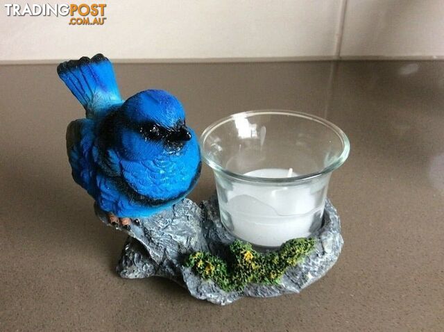 Blue Wren Tealight Holder Figurine