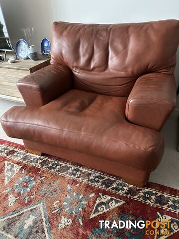 Brown leather occasional chair