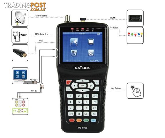 Pre-Tuned Satlink WS6920 Satellite DVB-S2 HD TV Finder Meter MPEG-4 16APSK VAST - SATLINK - photo 4 of 4