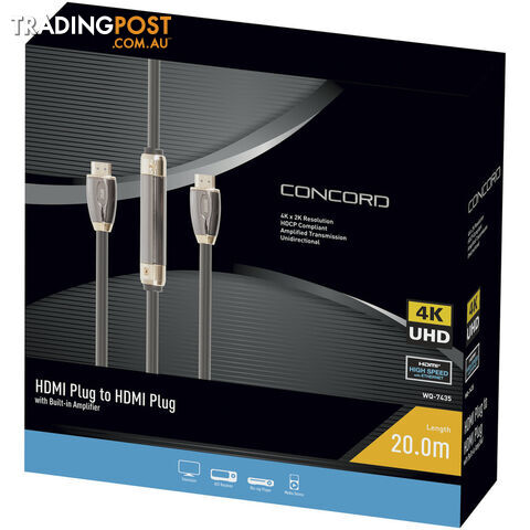 20m 4K HDMI 2.0 Amplified Cable - CONCORD - photo 2 of 2
