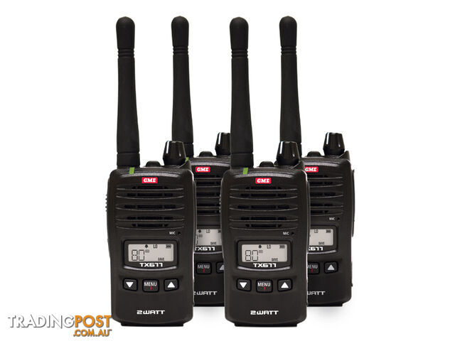 GME TX677QP 2 Watt UHF CB Handheld radio - Quad pack - GME
