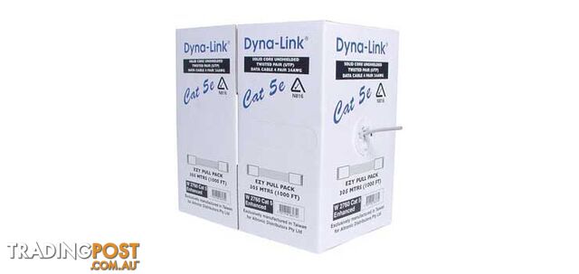 Grey Cat5e UTP Ethernet Data Cable 305M Roll - DYNALINK - photo 2 of 2