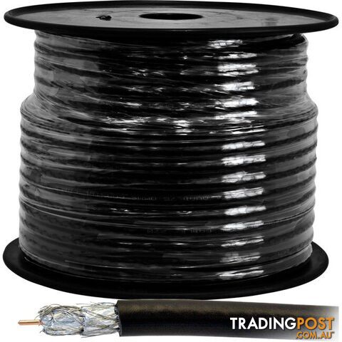 RG6 75OHM COAX QUAD SHIELD CABLE - 100M ROLL - DOSS