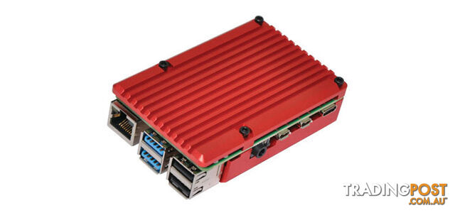 Red Dual Fan Armour Case To Suit Raspberry Pi 4