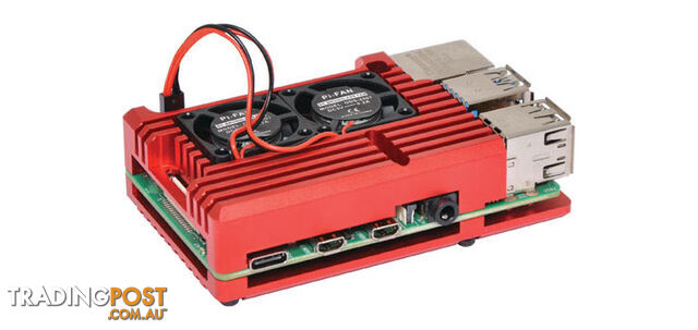 Red Dual Fan Armour Case To Suit Raspberry Pi 4 - photo 3 of 3