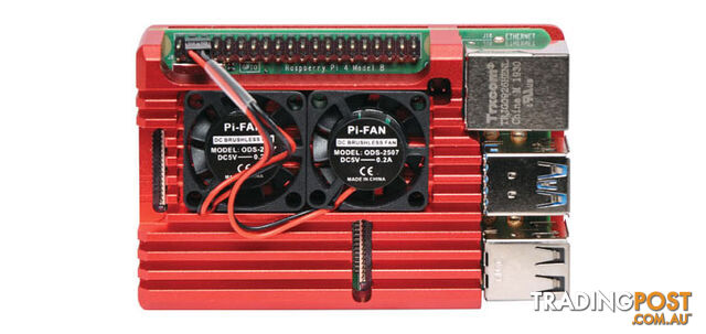 Red Dual Fan Armour Case To Suit Raspberry Pi 4 - photo 2 of 3