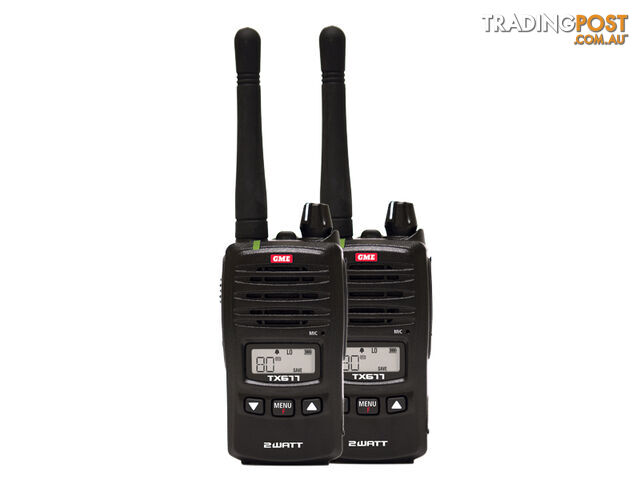 GME TX677TP 2 Watt UHF CB Handheld radio - Twin pack - GME