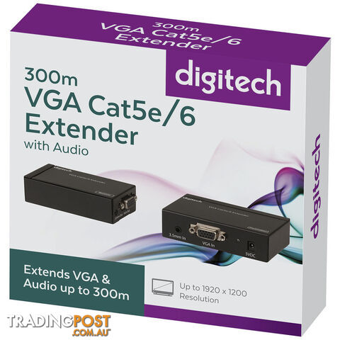 300m VGA Cat5e/6 Extender with Audio - DIGITECH