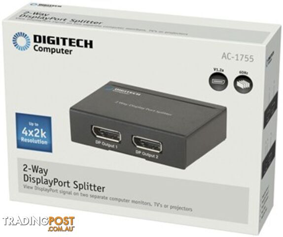 2 Way DisplayPort Splitter - DIGITECH
