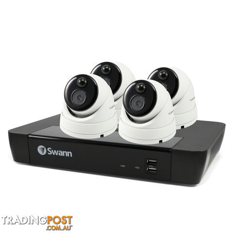 Swann 8CH 4K NVR Kit with 4 x 5MP PIR Dome Cameras - SWANN