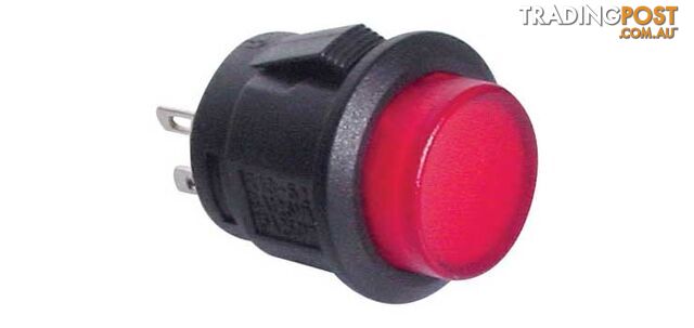 SPST Alternate LED Red Solder Tail Pushbutton Switch