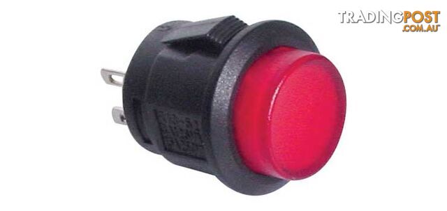 SPST Alternate LED Red Solder Tail Pushbutton Switch