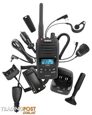 Uniden UH850S-DLX 5 Watt UHF Waterproof CB Handheld Radio â Deluxe Pack - UNIDEN