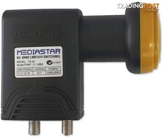 Mediastar KU Band Dual/Twin 10700 mhz Twin OUPUT LNB VAST Foxtel Austar OPTUS C1/D2 - MEDIASTAR