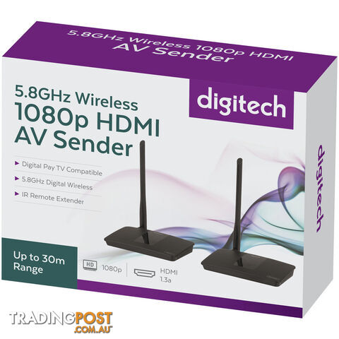 5.8GHz HDMI 1080p Wireless AV Sender for Foxtel IQ Receivers Meeting Rooms - DIGITECH