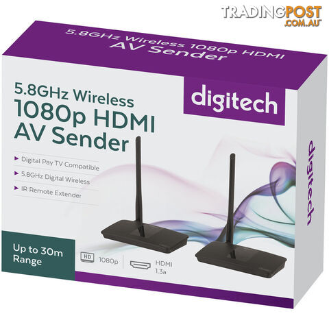 5.8GHz HDMI 1080p Wireless AV Sender for Foxtel IQ Receivers Meeting Rooms - DIGITECH