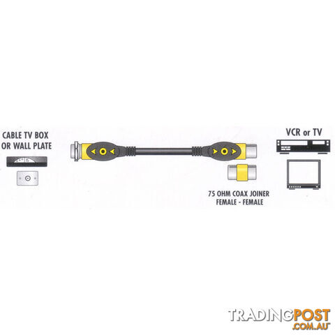 2M F PLUG TO PAL PLUG TV CABLE WITH PAL FEMALE ADAPTOR - CONNEXIA - photo 2 of 2