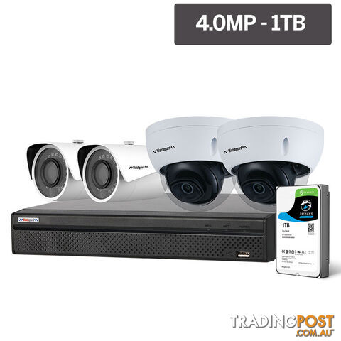 Compact Series 4 Camera 4.0MP IP Surveillance Kit (Fixed, 1TB) - WATCHGUARD
