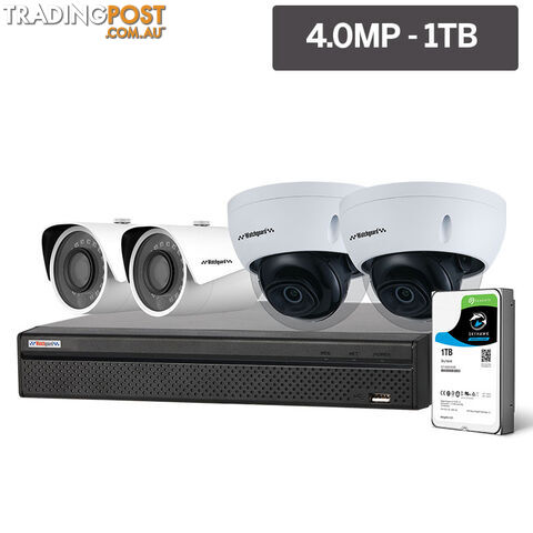 Compact Series 4 Camera 4.0MP IP Surveillance Kit (Fixed, 1TB) - WATCHGUARD