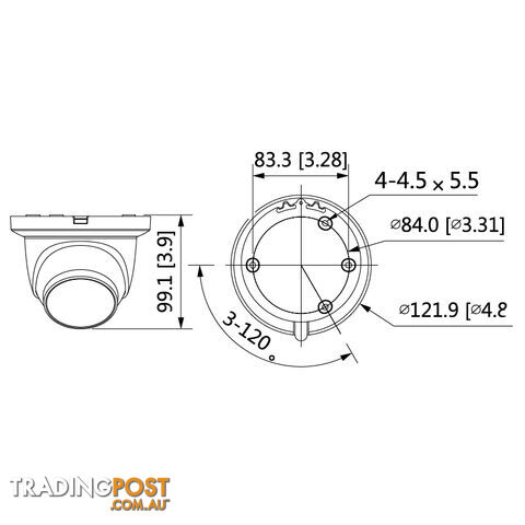 Professional AI Series 4.0MP Motorised Turret Dome - VIP Vision