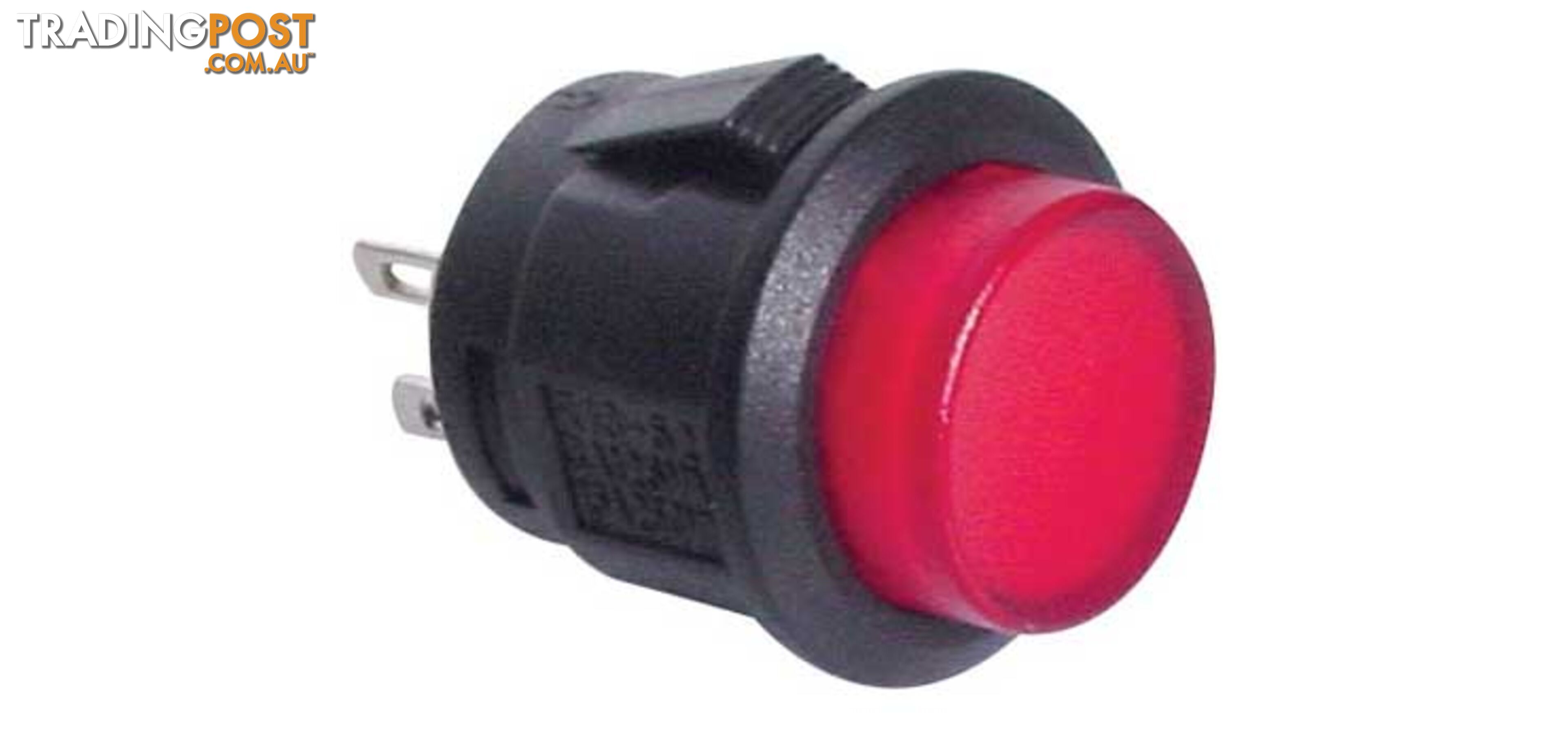 SPST Momentary LED Red Solder Tail Pushbutton Switch