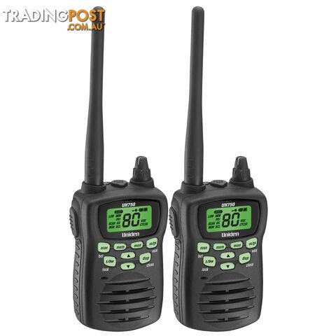 UNIDEN UH750-2 5 Watt UHF Waterproof CB Handheld Radio - UNIDEN
