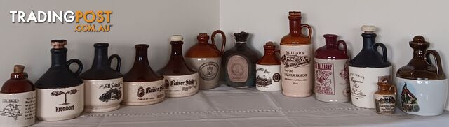 13 Ceramic Port Jugs / Wine Flagons - Empty