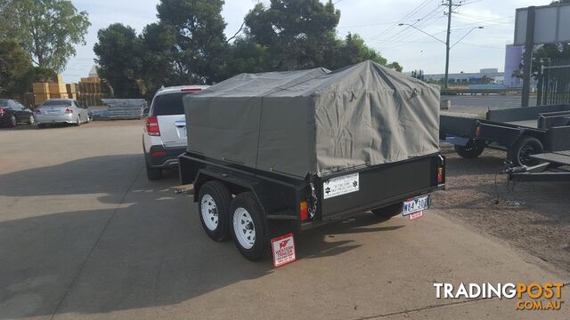 8X5 TANDEM TRAILER WITH CAGE AND CANVASS COVER
