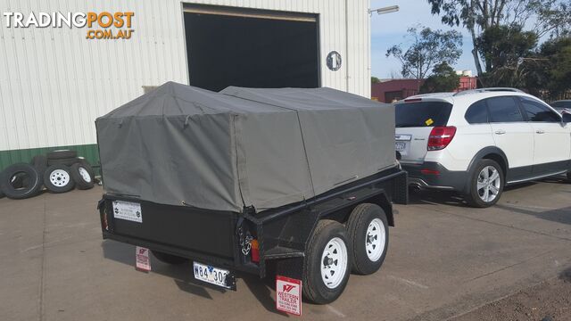 8X5 TANDEM TRAILER WITH CAGE AND CANVASS COVER - photo 2 of 13