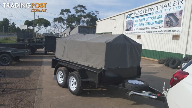 8X5 TANDEM TRAILER WITH CAGE AND CANVASS COVER - photo 4 of 13