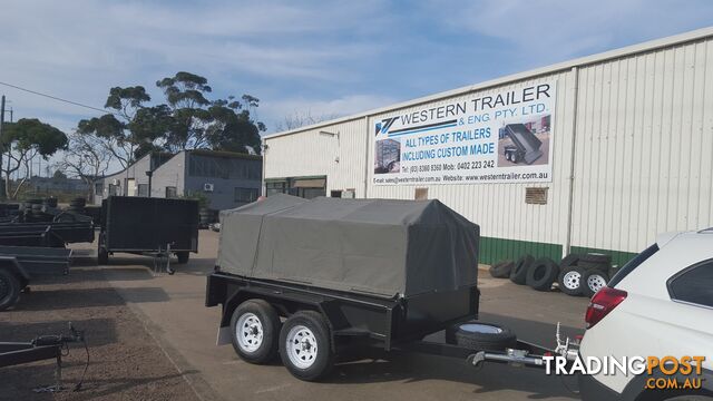 8X5 TANDEM TRAILER WITH CAGE AND CANVASS COVER - photo 5 of 13