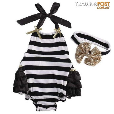 Black Stripe Romper