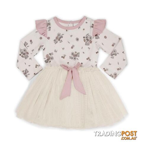 Aster & Oak Vintage Floral Tutu Bow Dress