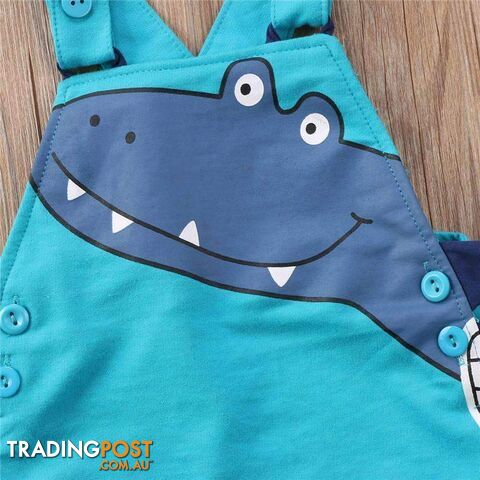 Blue Dino Overalls