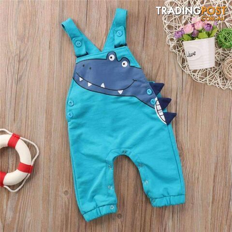 Blue Dino Overalls