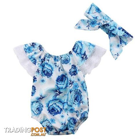 Blue Floral Romper