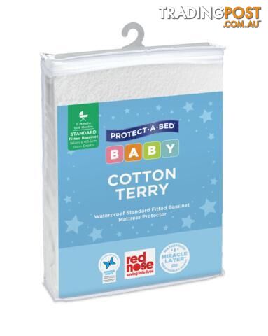 Cotton Terry Bassinet Mattress Protector, Fitted