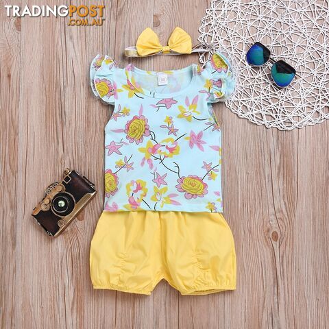 Blue and Yellow Floral Set