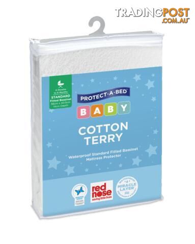 Cotton Terry Bassinet Mattress Protector, Fitted