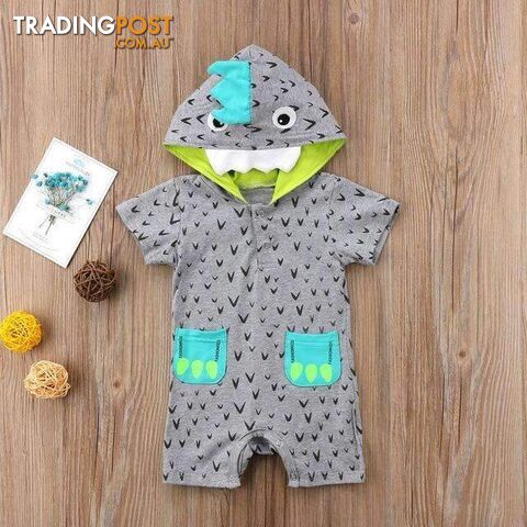 Blue & Grey Dino Jumpsuit