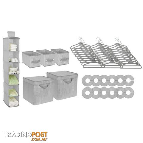 48 Piece Nursery Storage Set - Cool Grey