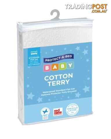 Cotton Terry Cot Mattress Protector, Fully Encased