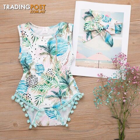 Blue Tropical Romper