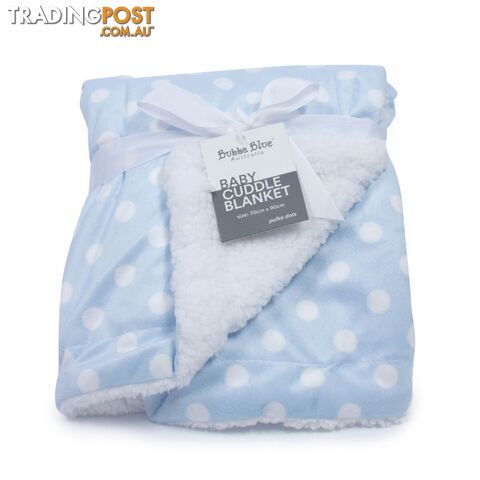 Blue Polka Dots Reversible Cuddle Blanket